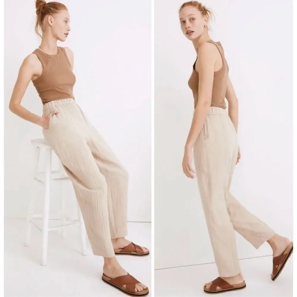 Madewell Lightspun‎ Pull On Gauze Pants size S Cream